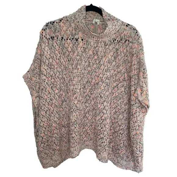 ANTHROPOLOGIE Akemi & Kin Hattie Multi Color Chunky Knit Poncho Sweater OS NWT - Picture 5 of 15